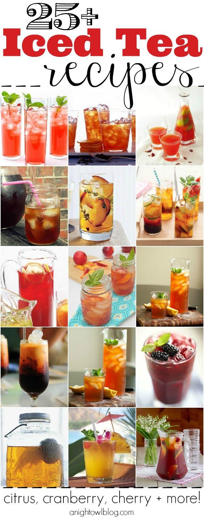 Hochzeit - 25 Iced Tea Recipes - Citrus, Cranberry, Cherry And More!