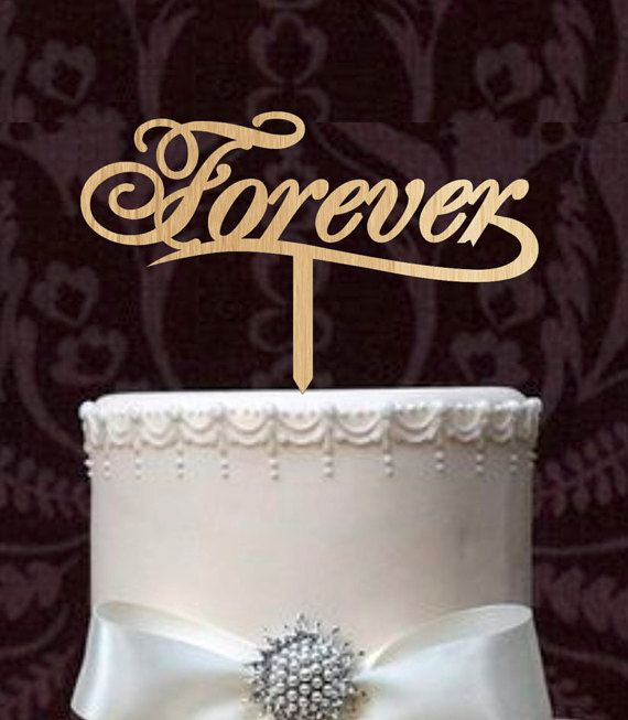 Свадьба - rustic wedding cake toppers - Forever Wedding Cake Toppers - natural wood or acrylic cake toppers - Monogram love cake toppers - cake decor