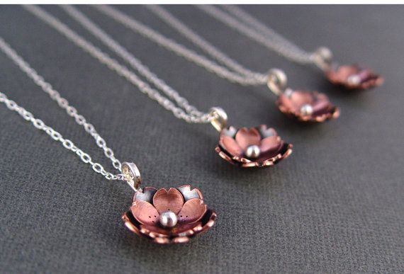 Wedding - Cherry Blossom Double Petal Pendant, Wedding Jewelry, Gifts For Her, Gifts Under 50, Bridesmaid Jewlery, Spring Wedding Jewelry