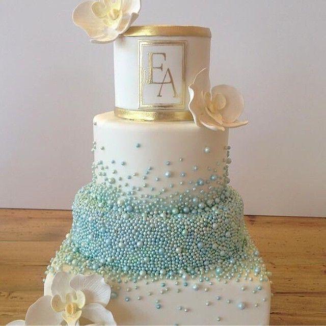زفاف - Bobbette & Belle On Instagram: “Sugar Orchids And Custom Coloured Sugar Pearls Make For A Beautiful Wedding Cake For One Of Our Wonderful Clients! …”