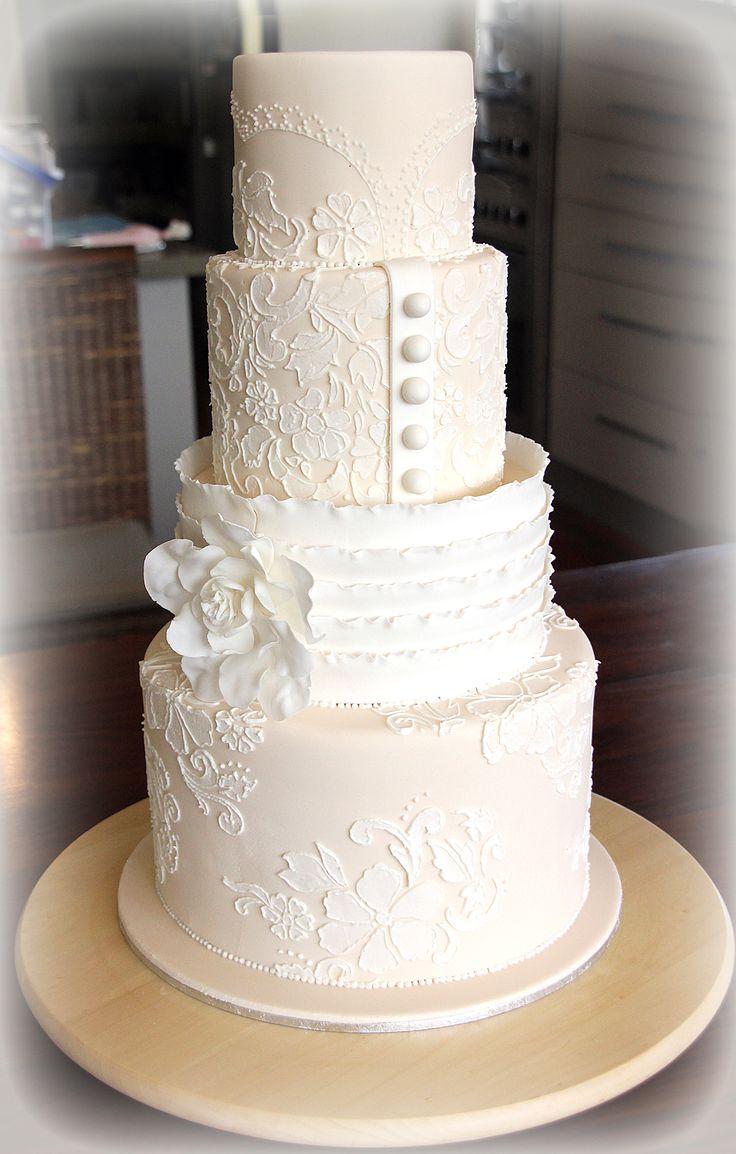 Hochzeit - Lace Wedding Cake Tutorial