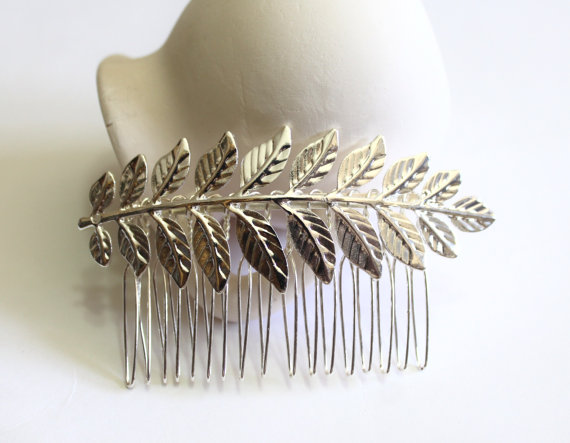 Mariage - Silver Leaf Hair Comb. Bridal Hair Comb, Leaf Headpiece, Wedding Hair Accessory, Woodland Hair Accessory, Silver Leaf Hair Comb
