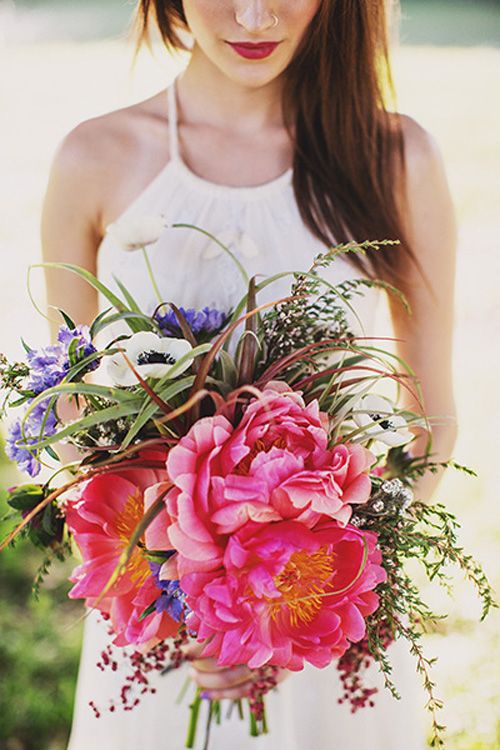 Wedding - Boho Bridal - Fabulous Floral Crowns And Bouquets 