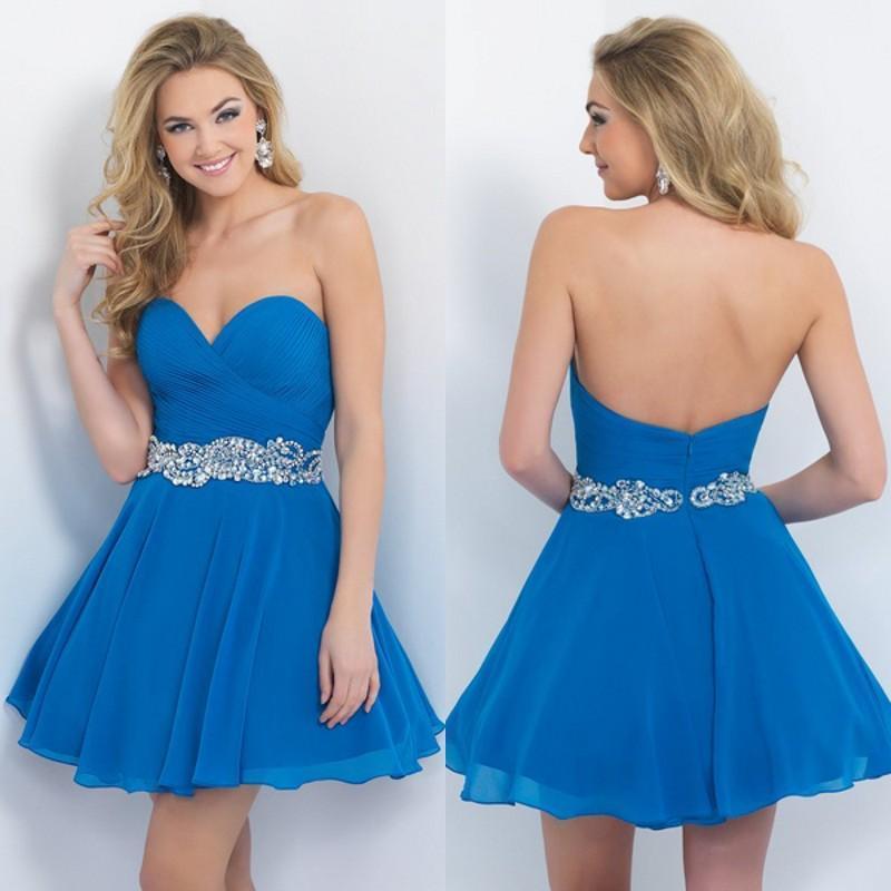 Wedding - Stunning Short Prom Dresses 2016 Sweetheart Chiffon Beaded Waist Pleated A-Line Cheap Homecoming Short Mini Party Graduation Dresses Online with $82.25/Piece on Hjklp88's Store 
