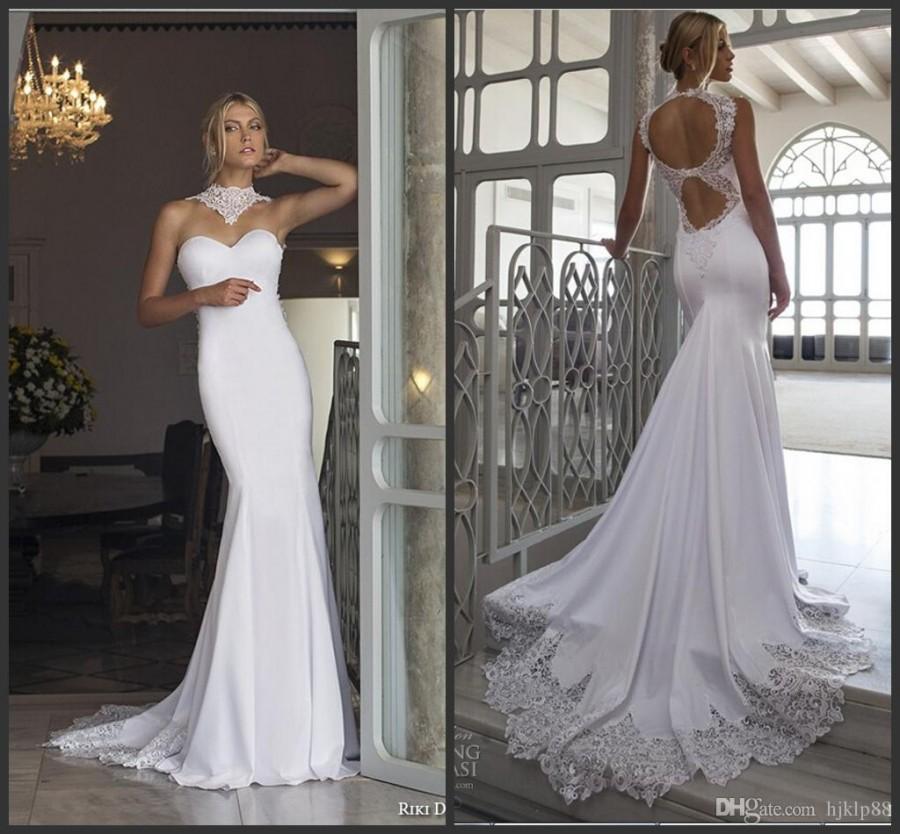 Свадьба - New Style Riki Dalal Wedding Dresses 2016 Sexy Mermaid Garden Bodice Fitted Hollow Back Chapel Train Lace Bridal Gowns Vestidos De Noiva Online with $126.39/Piece on Hjklp88's Store 
