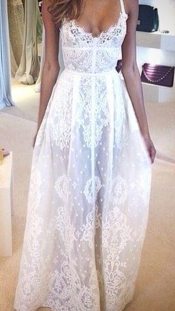 زفاف - Fashion Slim Lace Dress