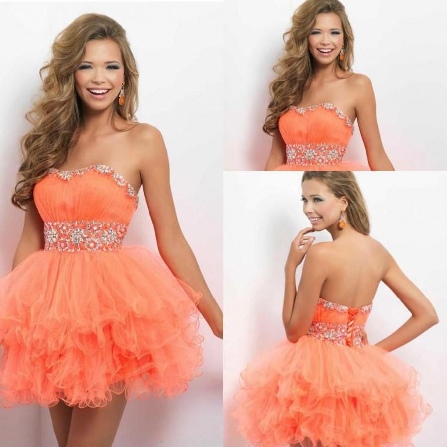 Свадьба - Lovely Crystal 2016 Homecoming Dresses Strapless Tulle Beads Pleated Mini Short Cocktail Dresses Party Gown Ball Prom Dress Custom Online with $82.25/Piece on Hjklp88's Store 