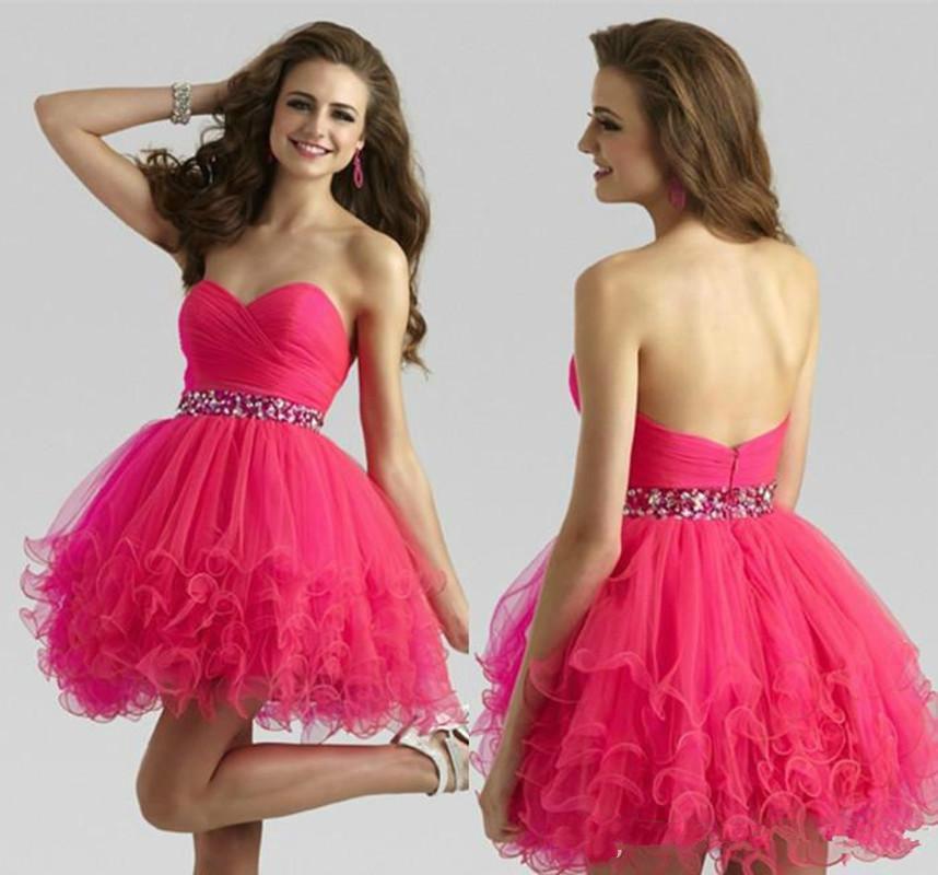 Свадьба - 2016 New Arrival Homecoming Dresses Tulle Tiered Sweetheart Cocktail Dresses With Sashes Beaded Short Prom Party Ball Gowns Club Wear Online with $95.95/Piece on Hjklp88's Store 