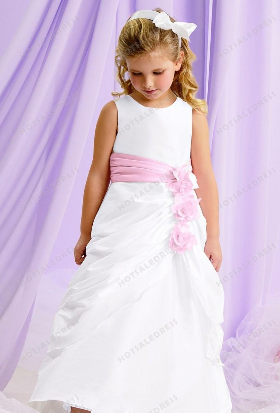 Hochzeit - Taffeta Flower Dress By Jordan Sweet Beginnings Collection L121