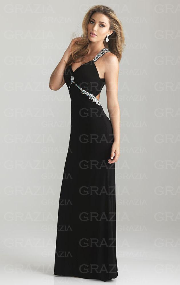 Mariage - Australia With Trailing Black Evening Formal Dress