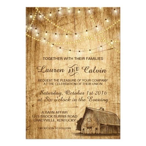 زفاف - Country wedding invitation with Barn