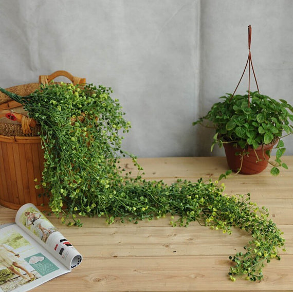 Hochzeit - 85cm 120cm 5pcs Artificial flower hanging basket flower vine plastic artificial plants Ivy Garland