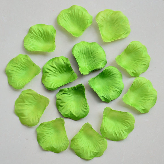 زفاف - 1000 pcs Light Lime Green Petals 5*5cm Fake Rose Petals For Wedding Birthday Table Centerpiece Decor