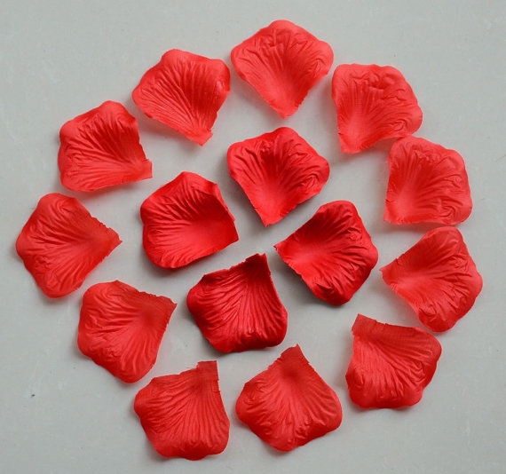 زفاف - 1000 pcs Red Silk Rose Petals Artificial Flower Petals Wedding Birthday Party Decor Table Confetii