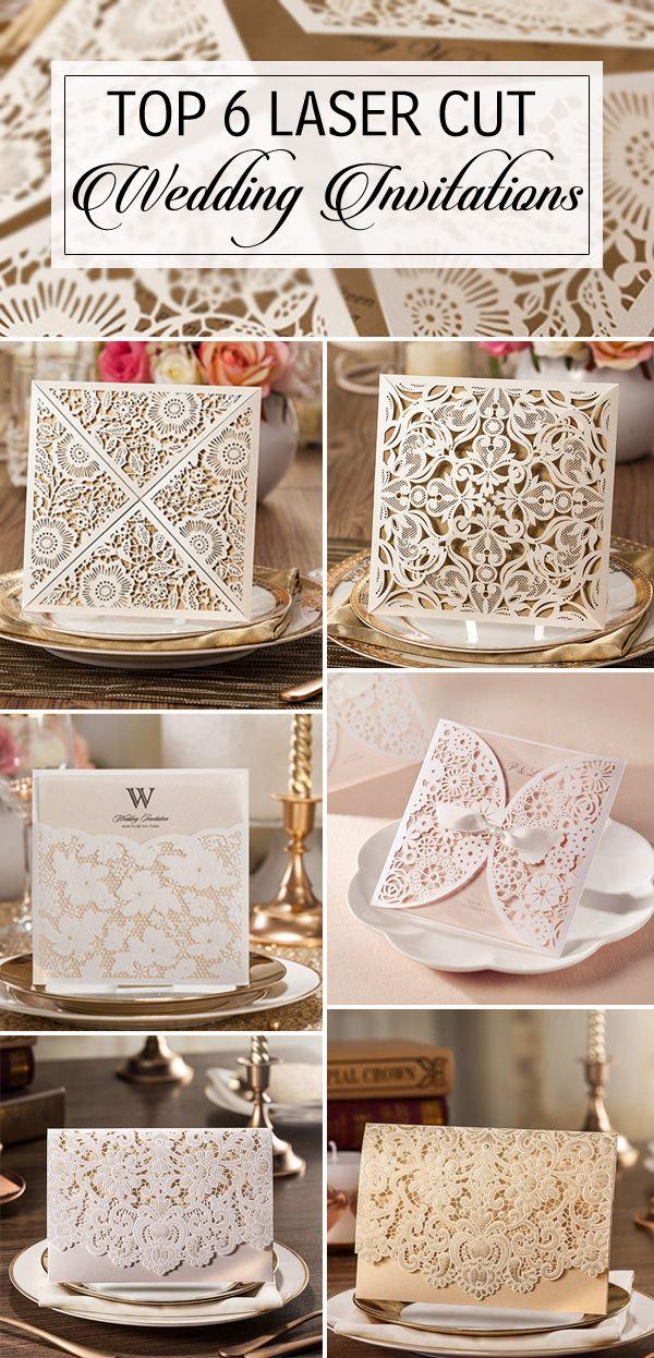 Mariage - Affordable Romantic Laser Cut Blush Pink Lace Wedding Invitation EWWS001 As Low As $1.99