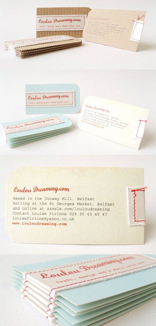 Hochzeit - Hand Stitched Business Cards 