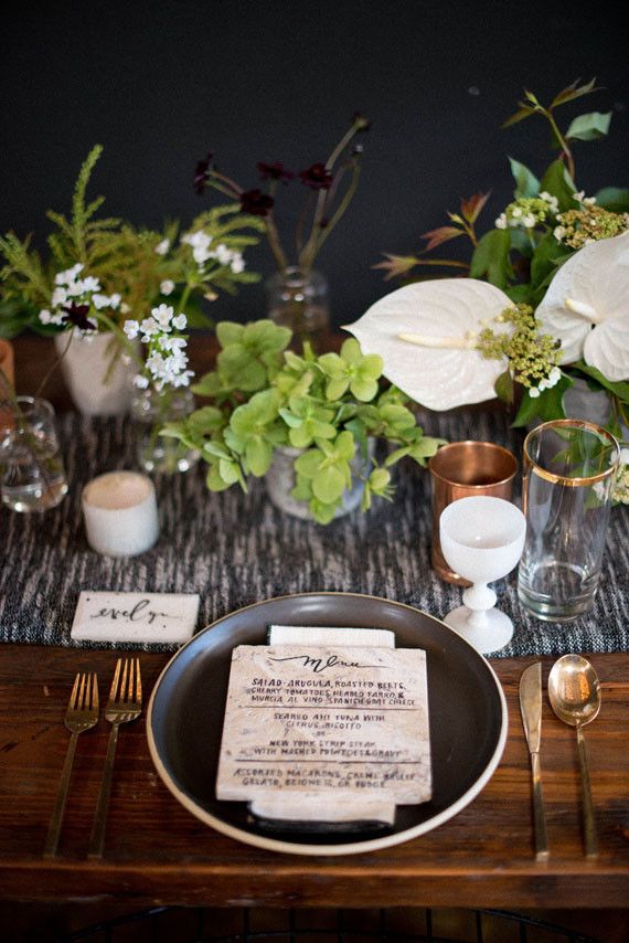 Wedding - Rustic Modern Wedding Tablescape 