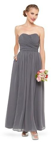 Mariage - Tevolio Women's Chiffon Strapless Maxi Bridesmaid Dress Quartz Gray 8