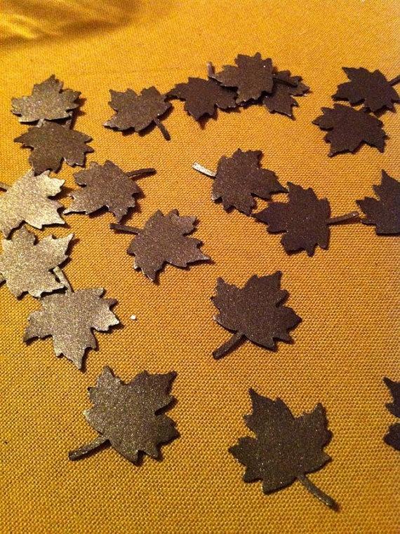 Свадьба - Items Similar To 200 Brown Metallic Leaf Confetti Table Decorations FREE SHIPPING Will Ship In 24 Hours On Etsy