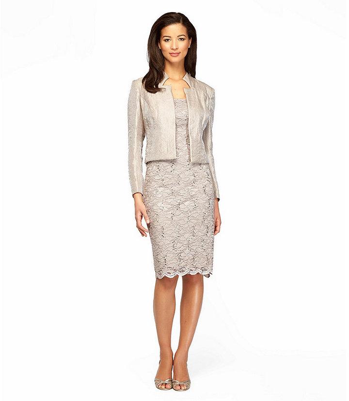 Mariage - Alex Evenings Shimmer Lace Jacket Dress
