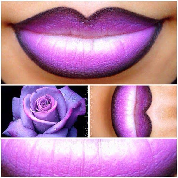 زفاف - Style By Cat: Purple Ombre Lipstick Tutorial