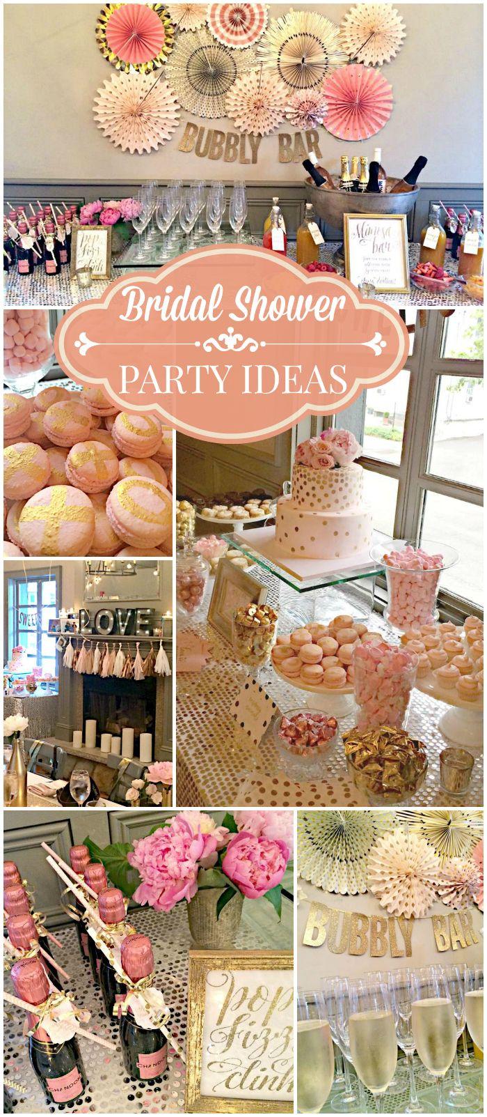 Hochzeit - Bubbly Bar, Blush, Pink & Gold / Bridal/Wedding Shower "Amanda's Bubbly Bar Bridal Shower"