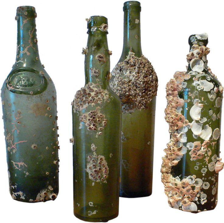 Hochzeit - Green Glass Shipwreck Bottles