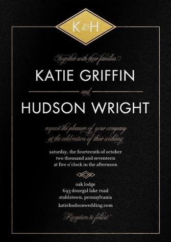 Mariage - Diamond Luster - Shimmer Wedding Invitations In Black Or White 