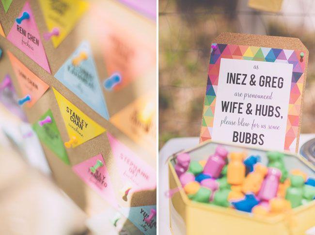 Hochzeit - Whimsical Rainbow-Inspired Wedding: Inez   Greg