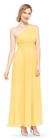 Hochzeit - Tevolio Women's Chiffon One Shoulder Maxi Bridesmaid Dress Calm Yellow 4