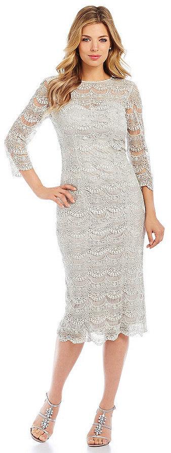 js collections scalloped embroidered gown