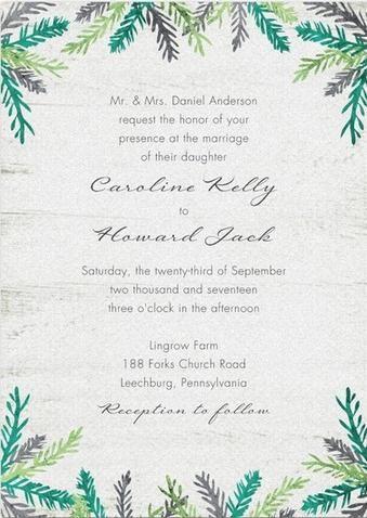 Hochzeit - Joyous Sprigs - Shimmer Wedding Invitations In Hazelnut Or Gilded 