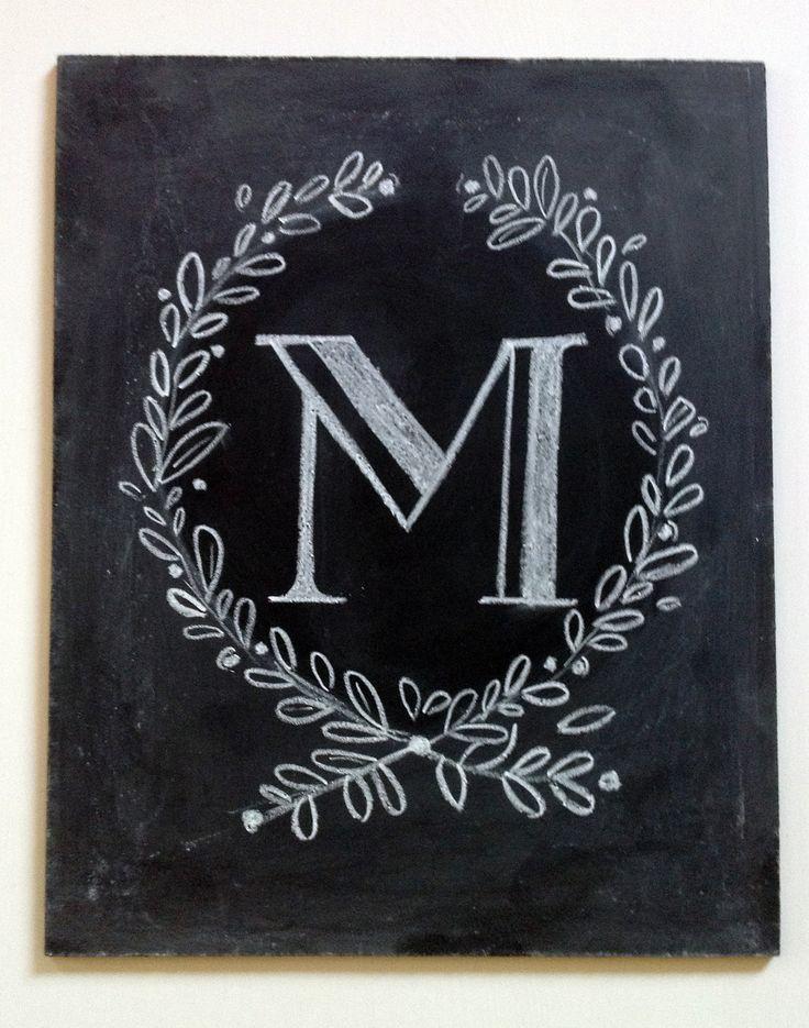 Mariage - Custom Monogram Chalkboard - Monogrammed Gift - Monogram Wedding Gift - Monogram Sign
