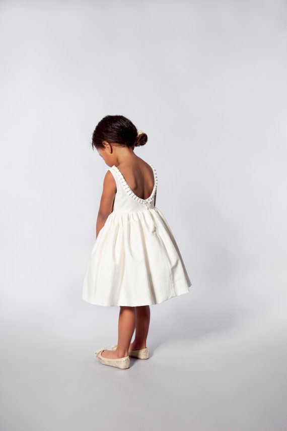 Mariage - Flower Girls Dress - Ivory Pleat With Low Back