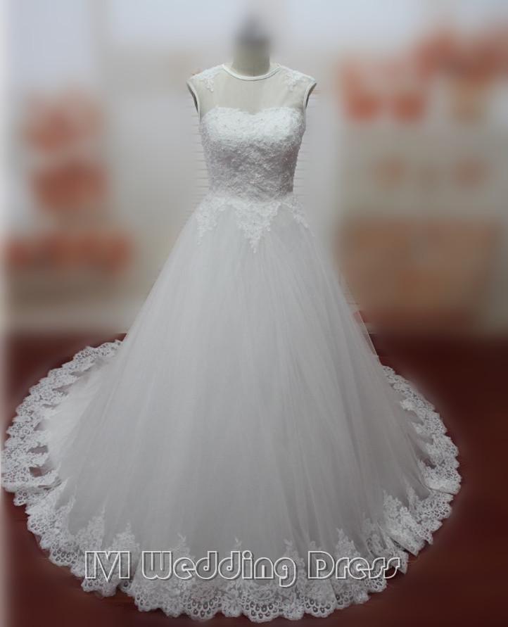 زفاف - Real Photos A-line Vintage Wedding Dresses with Lace Wedding Gowns Lace-up Closure Bridal Gowns Custom Made Bridal Dress