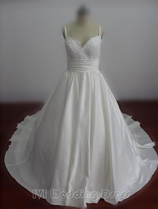 Wedding - Real Samples Plus Size Princess Wedding Dresses Spaghetti Straps Wedding Gowns Chapel Train Bridal Gowns Custom Made Bridal Dress Ball Gown
