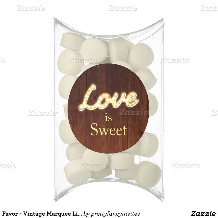 Wedding - Favor - Vintage Marquee Lights Love Is Sweet Barn Chewing Gum Favors