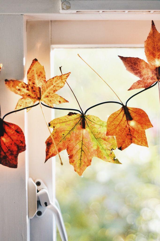 Свадьба - DIY Autumn Leaf Fairy Lights