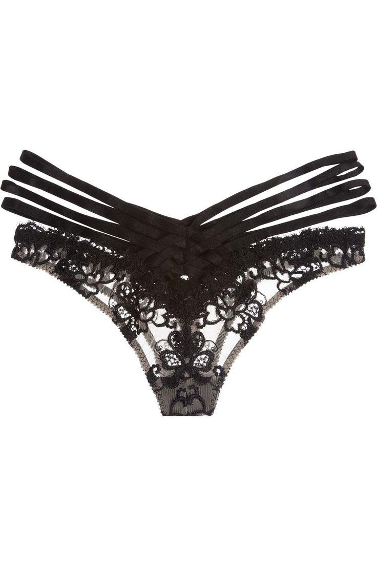 Mariage - Dioni Embroidered Tulle Briefs 