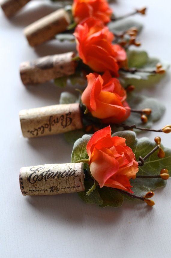 Mariage - Rustic Boutonniere Coral Wedding By Thebreadandbutterfly On Etsy - Love This For A Vineyard Wedding