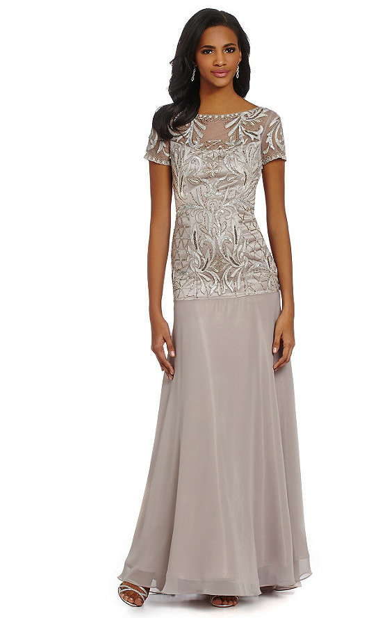 Wedding - Sue Wong Embroidered Bodice Chiffon Skirt Gown