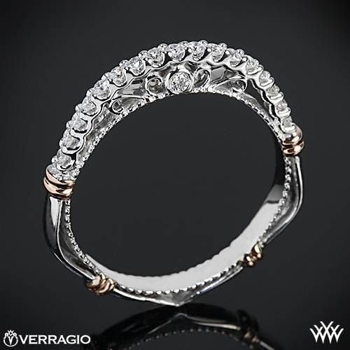 Hochzeit - Verragio Arched Shared-Prong Diamond Wedding Ring 