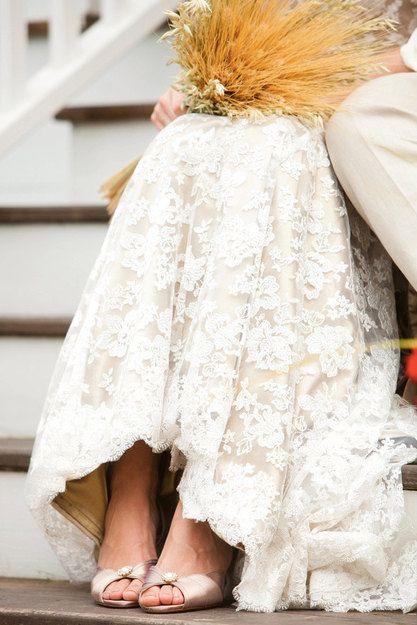 زفاف - Champagne Lace Wedding Dress Inspired By JH8763