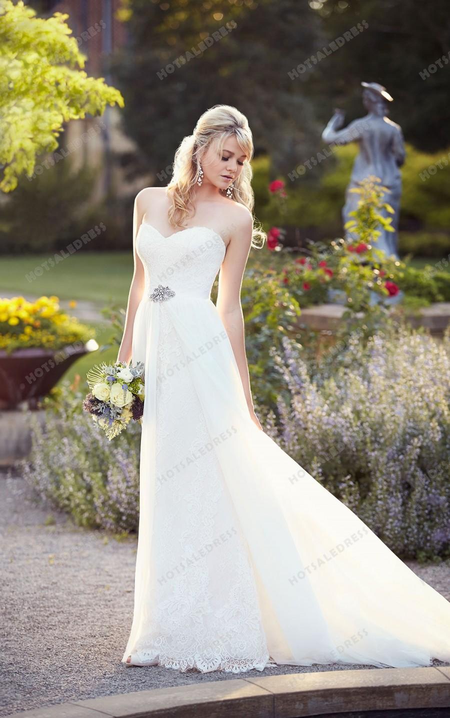 زفاف - Essense of Australia A Line Lace Wedding Dress Style D1809