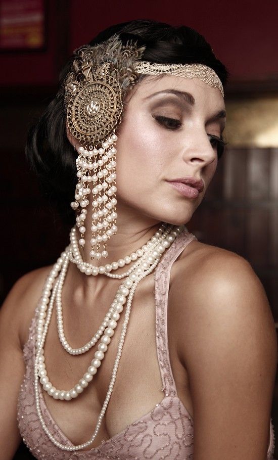 Свадьба - The Cotton Club - 1920's Flapper Headpiece The Great Gatsby