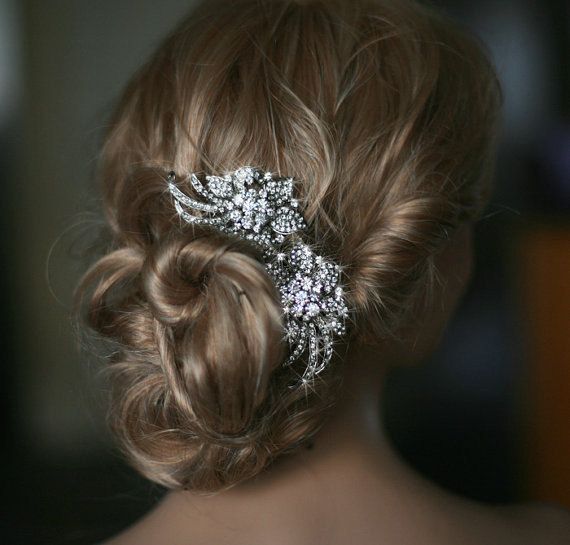 Wedding - Julia - Bridal Hair Combs - 2 Pieces Crystal Hair Comb - Bridal Hair Accessories - Rhinestone Headpiece - Made To Order