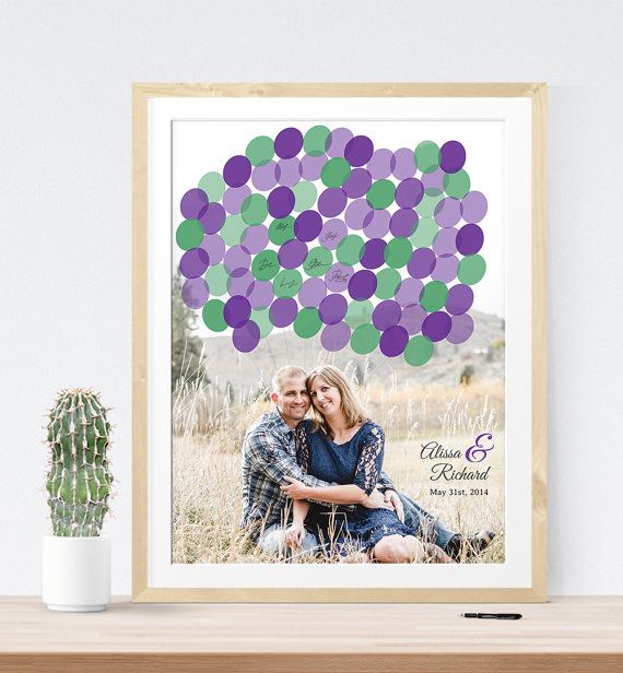 Свадьба - Wedding Photo Guest Book Alternative Sign Designed With Your Engagement Photo