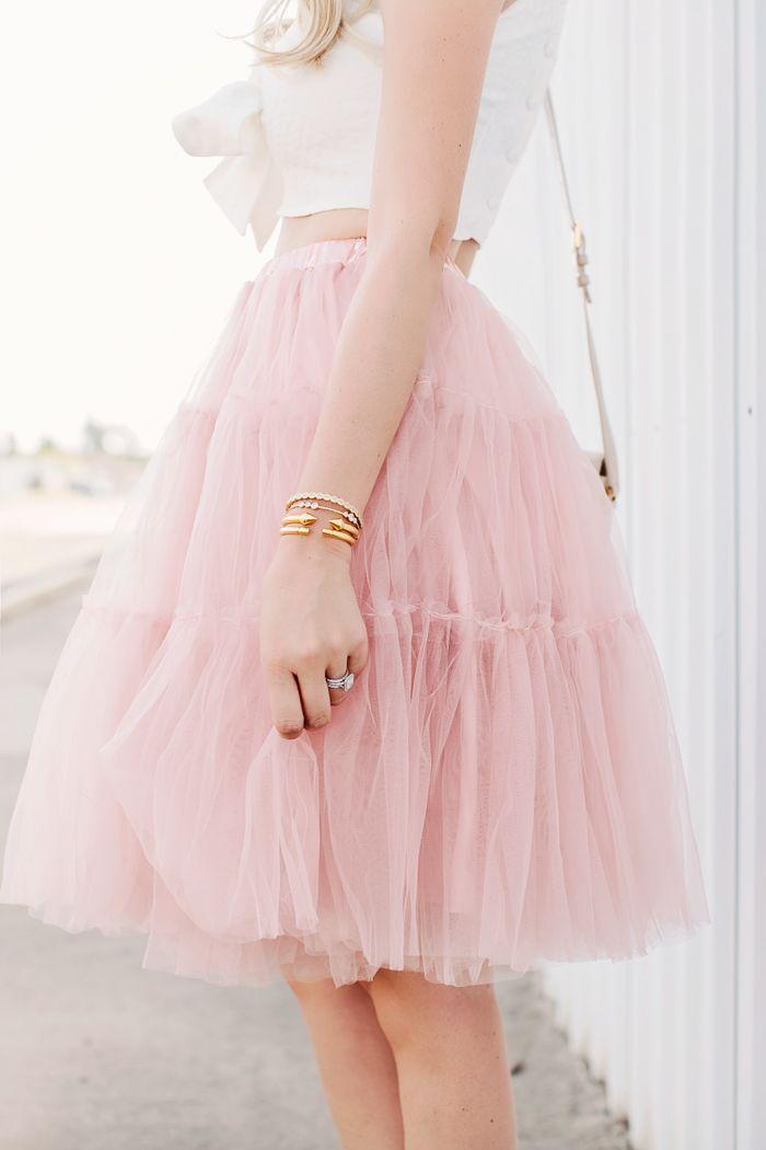 زفاف - Pink Tulle Skirt