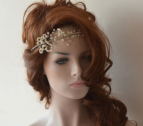 زفاف - Wedding Headband, Wedding halo, Bridal Hair vine, Wedding headpiece, Halo headpiece, Boho headband, Bridal hair accessories