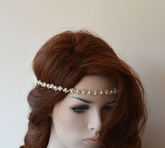 Hochzeit - Wedding Headband, Rhinestone and Pearl Headbands, Bridal Headpieces, Bridal Accessories, Wedding hair Accessory